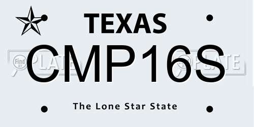CMP16S Texas License Plate