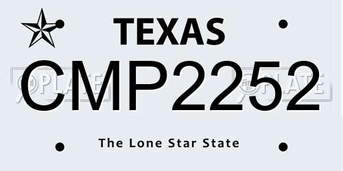 CMP2252 Texas License Plate