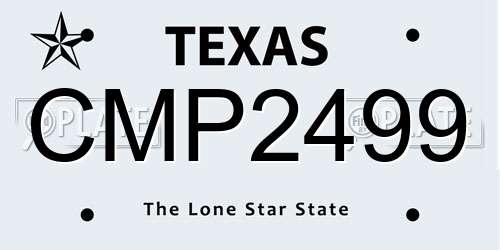 CMP2499 Texas License Plate