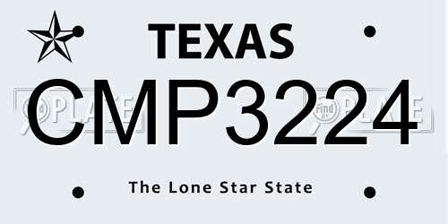 CMP3224 Texas License Plate