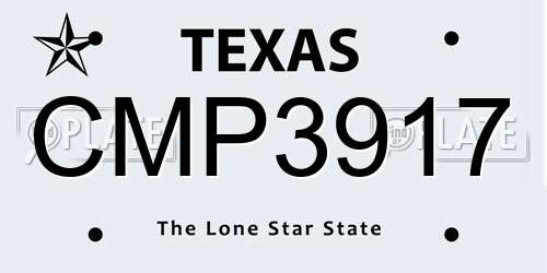 CMP3917 Texas License Plate