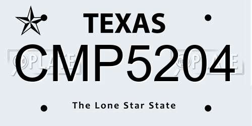 CMP5204 Texas License Plate