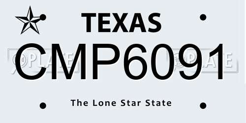 CMP6091 Texas License Plate