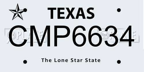 CMP6634 Texas License Plate