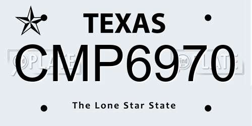 CMP6970 Texas License Plate