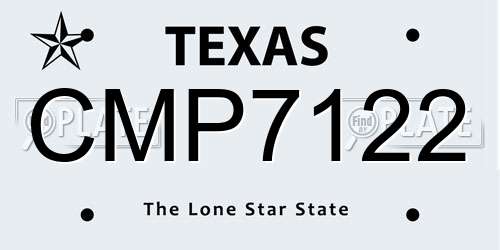 CMP7122 Texas License Plate