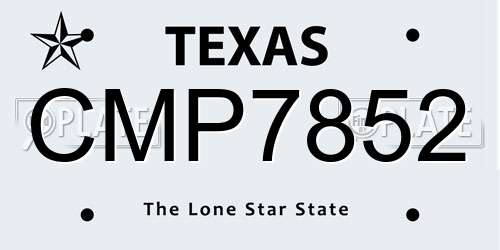 CMP7852 Texas License Plate