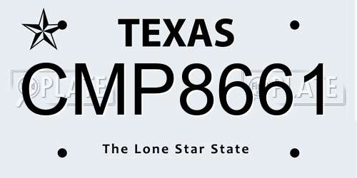 CMP8661 Texas License Plate