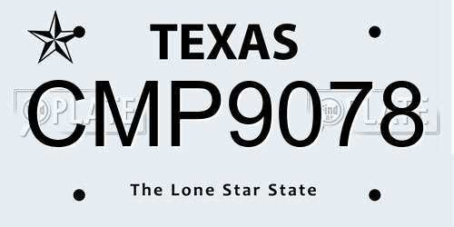 CMP9078 Texas License Plate