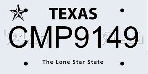 CMP9149 Texas License Plate