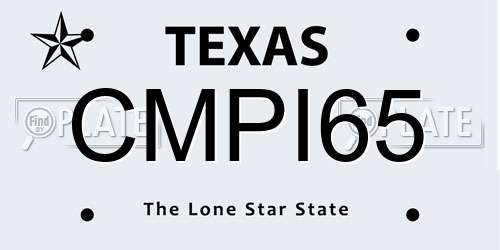CMPI65 Texas License Plate