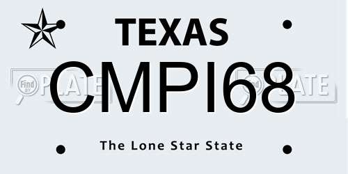 CMPI68 Texas License Plate