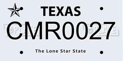 CMR0027 Texas License Plate