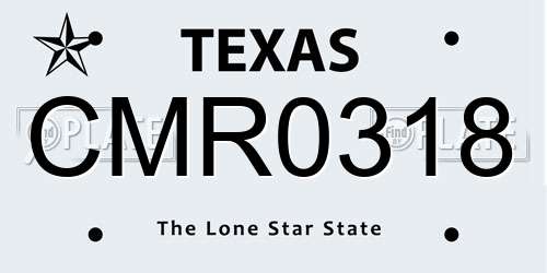 CMR0318 Texas License Plate