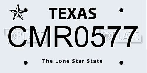 CMR0577 Texas License Plate