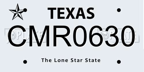 CMR0630 Texas License Plate