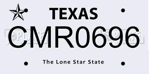 CMR0696 Texas License Plate