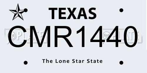 CMR1440 Texas License Plate