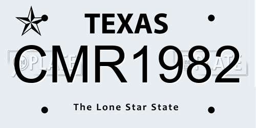 CMR1982 Texas License Plate