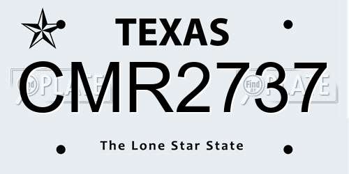 CMR2737 Texas License Plate