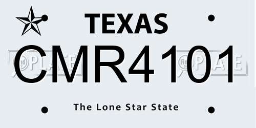 CMR4101 Texas License Plate