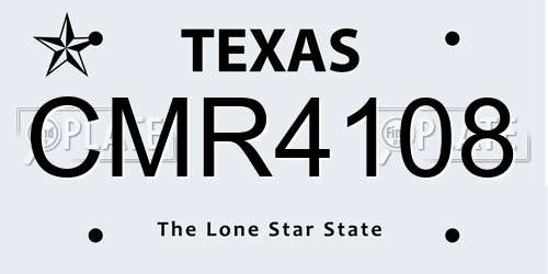 CMR4108 Texas License Plate