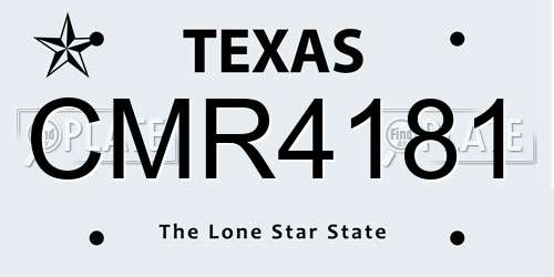 CMR4181 Texas License Plate