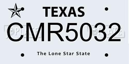 CMR5032 Texas License Plate