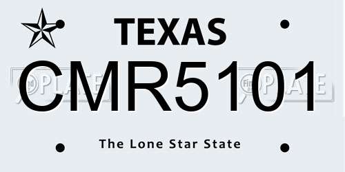CMR5101 Texas License Plate
