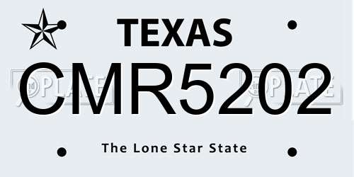 CMR5202 Texas License Plate