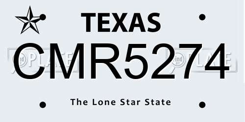 CMR5274 Texas License Plate