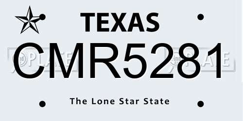 CMR5281 Texas License Plate