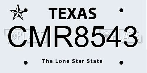 CMR8543 Texas License Plate