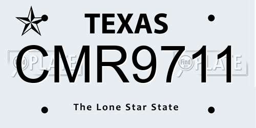 CMR9711 Texas License Plate