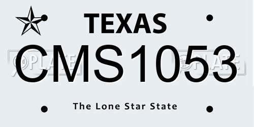 CMS1053 Texas License Plate