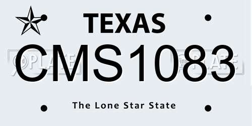 CMS1083 Texas License Plate