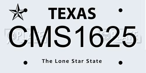 CMS1625 Texas License Plate
