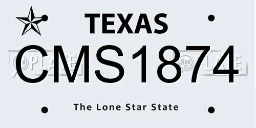 CMS1874 Texas License Plate