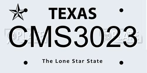 CMS3023 Texas License Plate