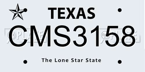 CMS3158 Texas License Plate