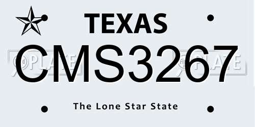 CMS3267 Texas License Plate