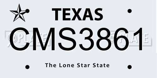 CMS3861 Texas License Plate