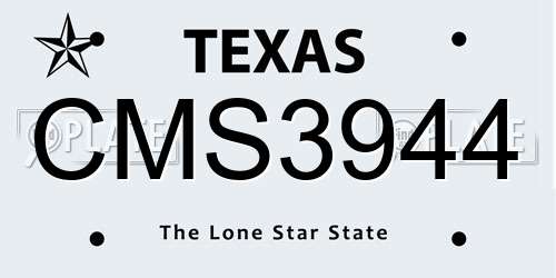 CMS3944 Texas License Plate