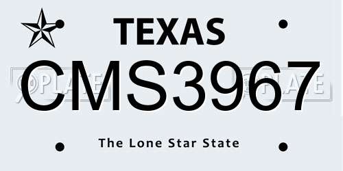 CMS3967 Texas License Plate