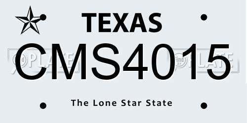 CMS4015 Texas License Plate