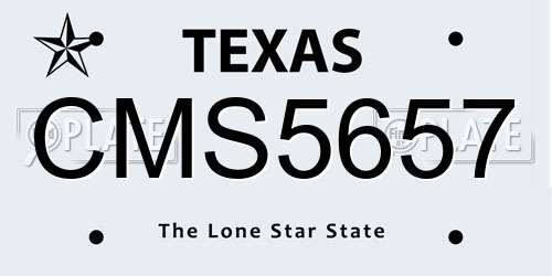 CMS5657 Texas License Plate