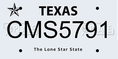 CMS5791 Texas License Plate
