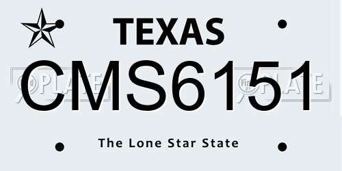 CMS6151 Texas License Plate