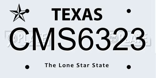 CMS6323 Texas License Plate