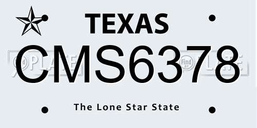 CMS6378 Texas License Plate